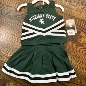 Michigan State Spartan 2T toddler cheerleading cheerleader 📣 Uniform NWT